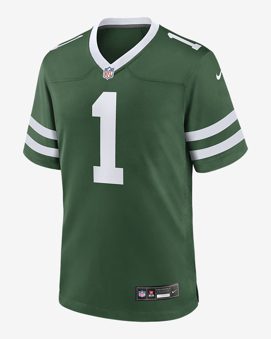新品　ニューヨーク・ジェッツ　ロジャース選手 ユニフォーム NFL　Away　M Sauce Gardner New York Jets Men's Nike NFL Game Football